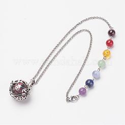 Brass Cage Pendant Necklaces&nbsp;NJEW-JN01868