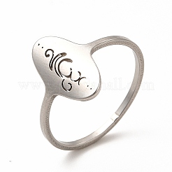Non-Tarnish 201 Stainless Steel Yoga Theme Finger Ring for Women&nbsp;RJEW-K239-16P