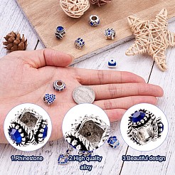 Mixed Shapes Alloy Glass Rhinestone European Beads&nbsp;CPDL-X0001-01B