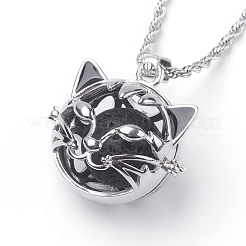 304 Stainless Steel Kitten Chain Necklaces&nbsp;NJEW-JN02012-01