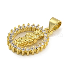 Rack Plating Brass Micro Pave Cubic Zirconia Pendants&nbsp;KK-C074-58G-03