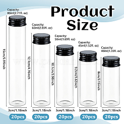 100Pcs 5 Styles Low-boron Silicate Glass Bottles&nbsp;AJEW-WA0004-68