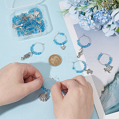 21Pcs Glass Wine Glass Charms&nbsp;AJEW-BC00029