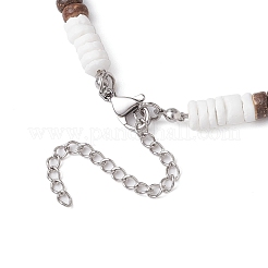 Summer Beach Natural Red Jasper & Synthetic Turquoise & White Shell & Coconut Beaded Necklaces&nbsp;NJEW-JN05012