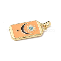 Tarot Cards Brass Enamel Pendants&nbsp;KK-Q068-56G-01
