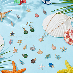 84Pcs 21 Styles Ocean Series Alloy Enamel Pendants&nbsp;FIND-WR0012-26