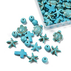 130Pcs 5 Styles Synthetic Turquoise Beads&nbsp;TURQ-FP0001-02