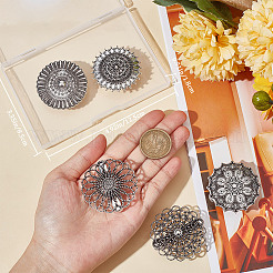 5Pcs 5 Style Vintage Flower Alloy Sweater Shawl Clips Brooches Set&nbsp;AJEW-GF0007-23
