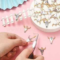 50Pcs 5 Colors Alloy Enamel Printed Pendants&nbsp;ENAM-CJ0003-88