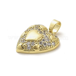 Rack Plating Brass Micro Pave Clear Cubic Zirconia Pendants&nbsp;KK-M276-05G