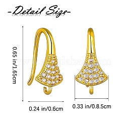 10 Pair Brass Micro Pave Clear Cubic Zirconia Earring Hooks&nbsp;ZIRC-SZ0005-01