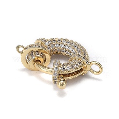 Brass Micro Pave Clear Cubic Zirconia Spring Ring Clasps&nbsp;ZIRC-F120-013G
