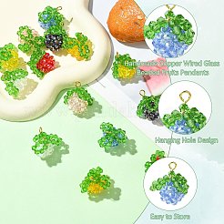 7Pcs 7 Colors Handmade Copper Wired Glass Beaded Fruits Pendants&nbsp;PALLOY-CJ00100