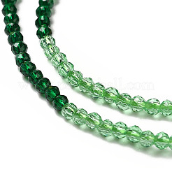 2 Colors Transparent Glass Beads Strands&nbsp;GLAA-G093-01I