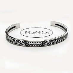 304 Stainless Steel Cuff Bangles for Men&nbsp;WG46524-03