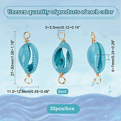 30Pcs Natural Cowrie Shell Connector Charms&nbsp;FIND-PH0007-95