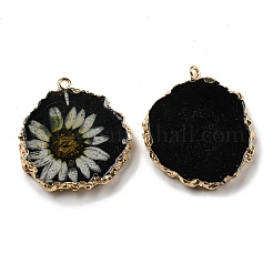 Inner Dried Flower Resin Pendants&nbsp;RESI-P028-02KCG-06