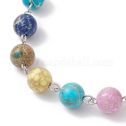 Natural Imperial Jasper Beads Link Bracelets&nbsp;BJEW-JB12160