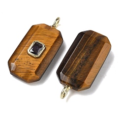 Natural Tiger Eye Faceted Pendants&nbsp;G-F819-02G-01
