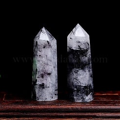 Point Tower Natural Tourmalinated Quartz Healing Stone Wands&nbsp;PW-WG27572-02