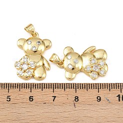 Brass Micro Pave Cubic Zirconia Pendants&nbsp;KK-F919-23G