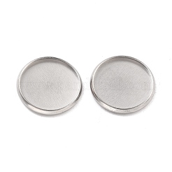 Non-Tarnish 316 Surgical Stainless Steel Cabochon Tray Settings&nbsp;STAS-I187-06D-P
