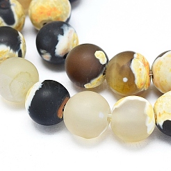 Natural Fire Crackle Agate Bead Strands&nbsp;G-E393-8mm-08H