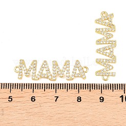 Mother's Day Brass Micro Pave Clear Cubic Zirconia Connector Charm&nbsp;KK-F931-27B-G