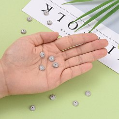 Apetalous Half Round/Dome Brass Micro Pave Cubic Zirconia Bead Caps&nbsp;X-ZIRC-D062-P