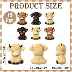 15Pcs 3 Colors Highland Cattle Silicone Beads&nbsp;SIL-YW0001-97