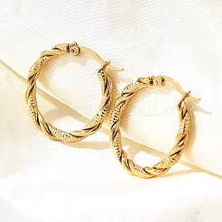 201 Stainless Steel Hoop Earrings&nbsp;EJEW-Q026-09G