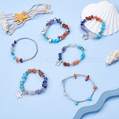 DIY Gemstone Bead Stretch Bracelets Making Kits&nbsp;DIY-SC0012-17