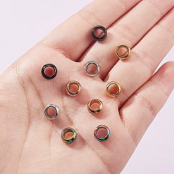 25Pcs 5 Colors Ion Plating(IP) Frosted 201 Stainless Steel European Beads&nbsp;STAS-SZ0001-93