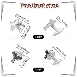 2 Pairs 2 Styles Brass Cufflinks&nbsp;DIY-PH0035-89