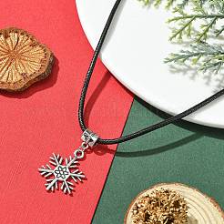 Tibetan Alloy Snowflake Pendant Necklaces&nbsp;NJEW-JN04538-04
