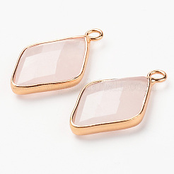 Natural Rose Quartz Pendants&nbsp;G-R464-005B
