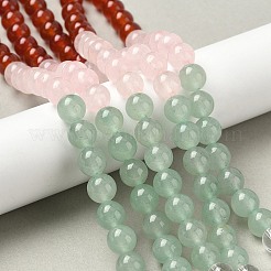 Chakra Natural Yellow Jade & Crystal Quartz & Green Aventurine & Rose Quartz & Carnelian & Sodalite & Amethyst Beads Strands&nbsp;G-NH0002-E03-6mm