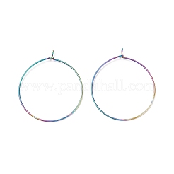 Ion Plating(IP) 316 Surgical Stainless Steel Hoop Earrings Findings&nbsp;STAS-F149-32M-A