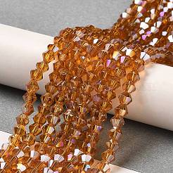 Transparent Electroplate Glass Beads Strands&nbsp;GLAA-F029-3mm-A28