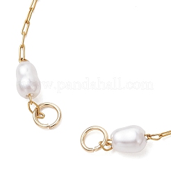 316 Surgical Stainless Steel with Plastic Imitation Pearl Handmade Link Chain Bracelet Making&nbsp;AJEW-JB01589