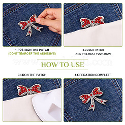 16Pcs 4 Colors Bowknot Rhinestone Patches&nbsp;PATC-TA0001-18