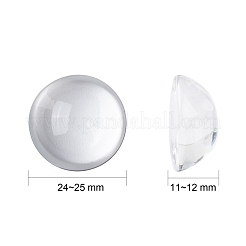 Transparent Half Round Glass Cabochons&nbsp;X-GGLA-R027-25mm