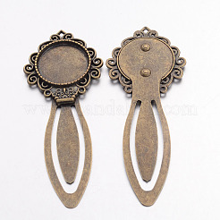 Tibetan Style Bookmark Cabochon Settings&nbsp;X-TIBE-S157-AB-NR