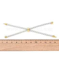 Adjustable Round Braided Microfiber Leather Cord Bracelet Making&nbsp;KK-CBAC260-01G-24