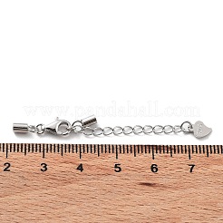 Anti-Tarnish Rhodium Plated 925 Sterling Silver Curb Chain Extender&nbsp;STER-G039-03C-P