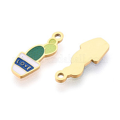 304 Stainless Steel Enamel Charms&nbsp;STAS-T065-62G-01