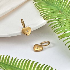 Stainless Steel Heart with Sun Dangle Hoop Earrings for Women&nbsp;JE921A