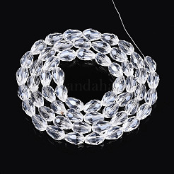 Transparent Teardrop Glass Beads Strands&nbsp;GLAA-T025-79C-01