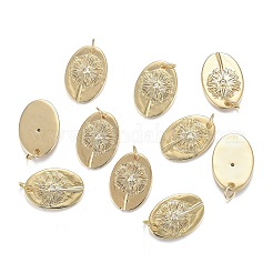 Brass Micro Clear Cubic Zirconia Pendants&nbsp;ZIRC-F120-087G