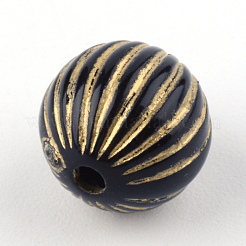 Round Plating Acrylic Beads&nbsp;PACR-Q102-51B